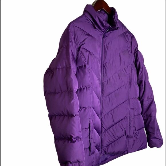 Lands End Down Blend Insulated Puffer Jacket Purple  XL - Picture 2 of 13